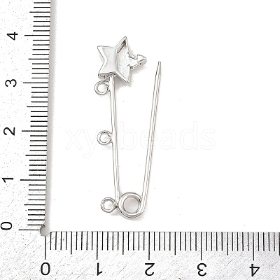 Star Brass Brooch Findings KK-Z132-01P-02-1