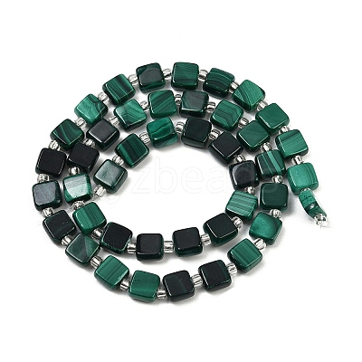 Natural Malachite Beads Strands G-L630-A01-7x7mm-1