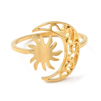 304 Stainless Steel Open Cuff Rings RJEW-P093-01G-1