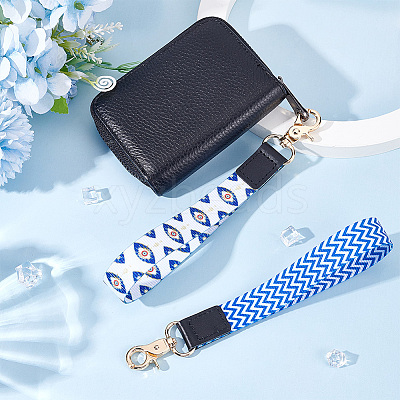 2Pcs 2 Colors Nylon Hand Wrist Lanyard for Phone Decoration Key Chain FIND-GO0001-01B-1