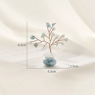 Natural Aquamarine Chips Tree Decorations PW-WG14985-05-1