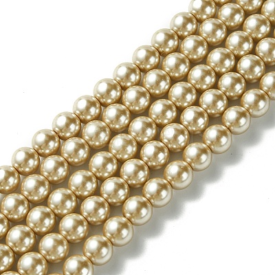 Eco-Friendly  Dyed Glass Pearl Round Bead Strands X-HY-A002-8mm-RB021-1