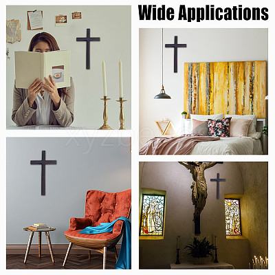 Wooden Cross Wall Decoration WOOD-WH0124-91-1