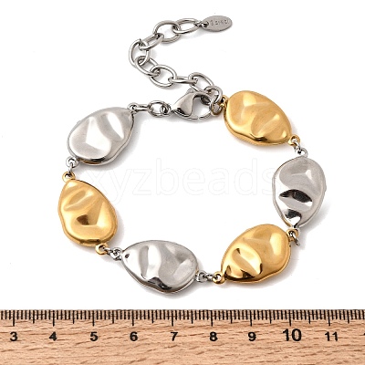Textured 316L Surgical Stainless Steel Link Chain Bracelets for Women BJEW-D454-03GP-1