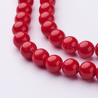 Synthetic Mashan Jade Round Beads Strands G-D263-8mm-XS31-01-1