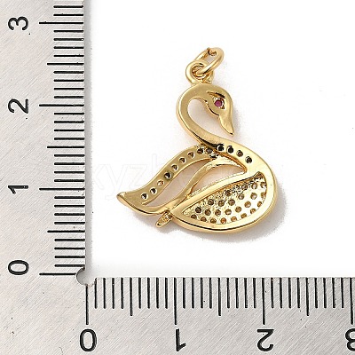 Rack Plating Brass Micro Pave Cubic Zirconia Pendants KK-K377-31G-1