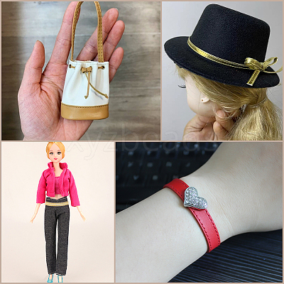 8Pcs 2 Colors Flat PU Leather Cord DIY-GF0009-57-1