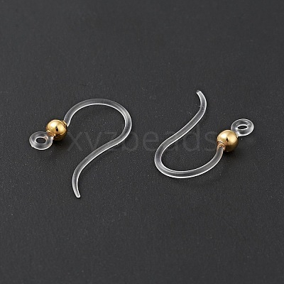 Transparent Resin Earring Hooks LS-RESI-G050-01G-1
