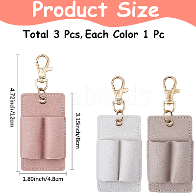3Pcs PU Keychains KEYC-CL0001-49A-1