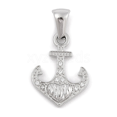 304 Stainless Steel Micro Pave Cubic Zirconia Pendants STAS-D112-03P-05-1