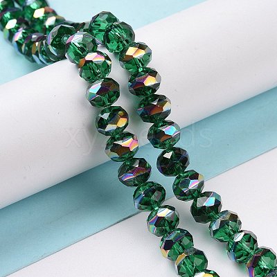 Transparent Electroplate Glass Beads Strands GLAA-F122-04A-1