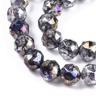 Transparent Electroplate Glass Beads Strands EGLA-N006-077-1