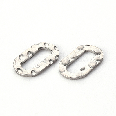 Non-Tarnish Hammered 201 Stainless Steel Linking Rings STAS-T052-16P-1
