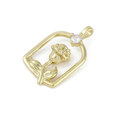 Brass Micro Pave Cubic Zirconia Pendants KK-Z078-16G-1