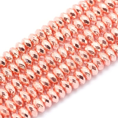 Electroplate Non-magnetic Synthetic Hematite Beads Strands G-L485-06B-RG-1