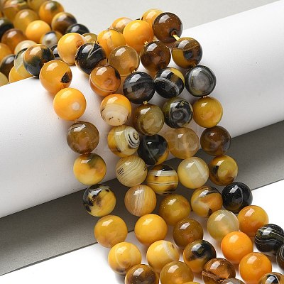Natural Agate Beads Strands G-NH0001-G07-01-1