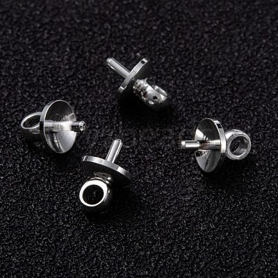 Brass Cup Pearl Peg Bails Pin Pendants KK-H759-29C-S-1