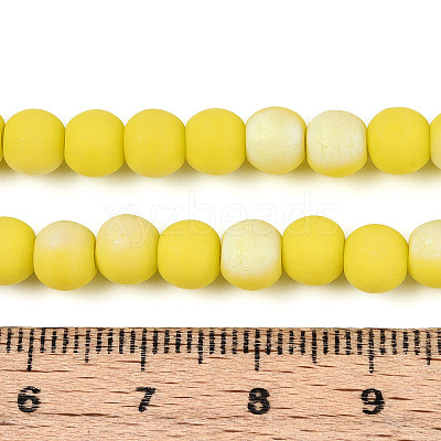Frosted Opaque Glass Beads Strands GLAA-T032-P6mm-MBB16-1