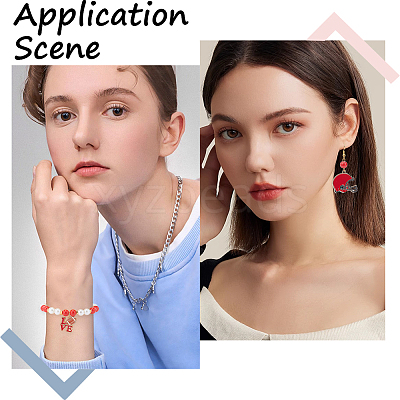 24Pcs 6 Style Alloy Enamel Pendants FIND-SC0009-07-1