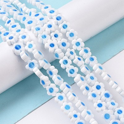 Handmade Millefiori Glass Bead Strands LAMP-J035-8mm-66-1