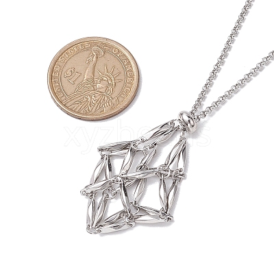Non-Tarnish 3Pcs 3 Styles 304 Stainless Steel Macrame Pouch Necklace Makings NJEW-JN04901-02-1