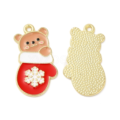 Christmas Alloy Enamel Pendants X-ENAM-D050-13F-01G-1
