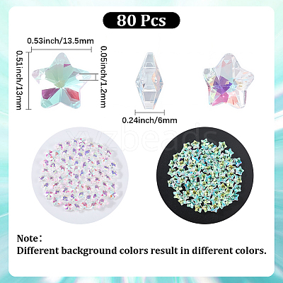 80Pcs Transparent Faceted Glass Connector Charms GLAA-SP0001-88F-02-1