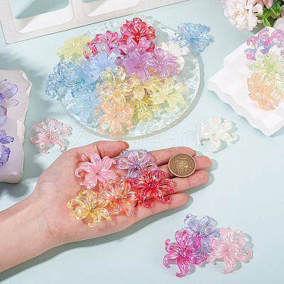 50Pcs 2 Styles Acrylic Bead Caps OACR-TA0004-84-1