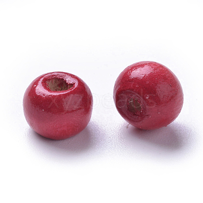 Dyed Natural Wood Beads WOOD-Q006-8mm-01-LF-1