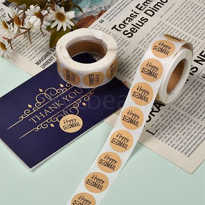 Self-Adhesive Kraft Paper Gift Tag Stickers DIY-G013-A18-1