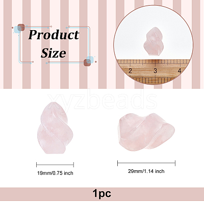 Torch Natural Rose Quartz Display Decorations DJEW-WH0042-08A-03-1