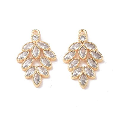 Brass Micro Pave Cubic Zirconia Pendants KK-I702-09G-1