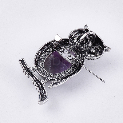 Natural Amethyst Brooches/Pendants G-S353-05A-1