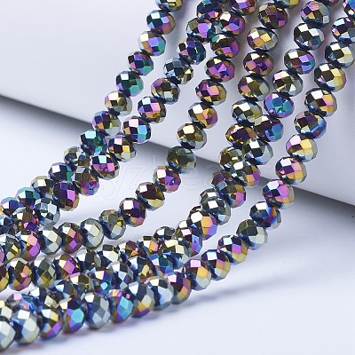 Electroplate Transparent Glass Beads Strands EGLA-A034-T1mm-UA07-1