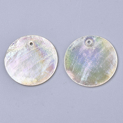 Natural Capiz Shell Pendants LS-X-SHEL-R047-06-1