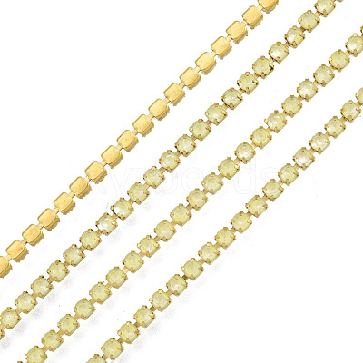 Brass Rhinestone Strass Chains CHC-N017-003B-C05-1
