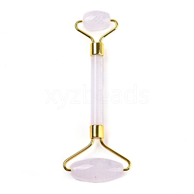 Cherry Quartz Glass Brass Face Massager MRMJ-G009-09G-1