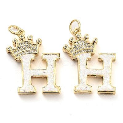 Brass Micro Pave Clear Cubic Zirconia Pendants KK-G498-01H-02-1