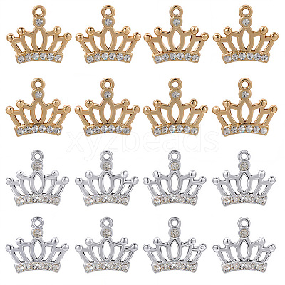 40Pcs 2 Colors Alloy Crystal Rhinestone Pendants FIND-SC0016-45-1