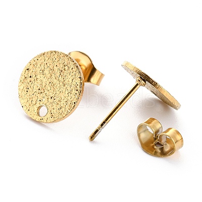Ion Plating(IP) 304 Stainless Steel Stud Earring Findings STAS-O144-01B-G-1