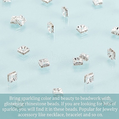 Brass Grade A Rhinestone Spacer Beads RSB071NF-01S-1