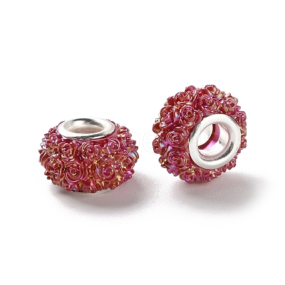 AB Color Resin Rose Flower European Beads RESI-M001-05L-1