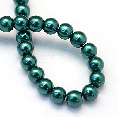 Baking Paint Pearlized Glass Pearl Round Bead Strands HY-Q003-10mm-79-1