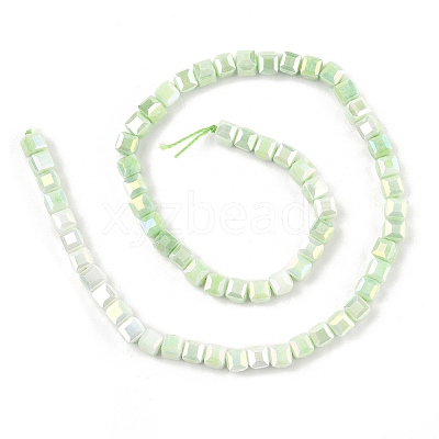 Electroplate Opaque Glass Beads Strands EGLA-U004-02E-1