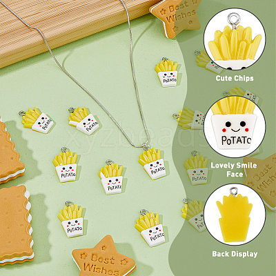 30Pcs Resin Imitation Food Pendants RESI-FH0001-57-1
