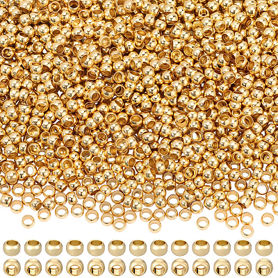 2000Pcs Brass Crimp Beads KK-BBC0022-06A-G-1