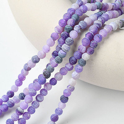 Natural Weathered Agate Beads Strands G-G589-6mm-06-1