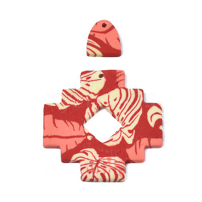 Handmade Polymer Clay Pendants CLAY-N010-038B-1