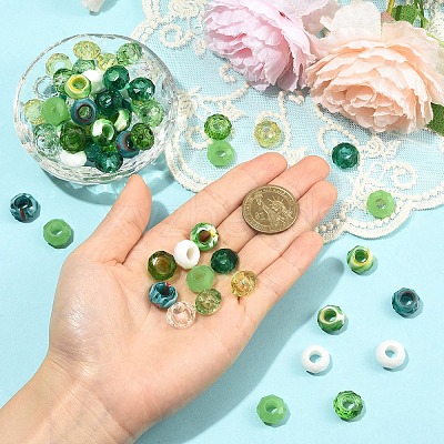 90Pcs 9 Colors Glass European Beads GLAA-YW0005-68-1