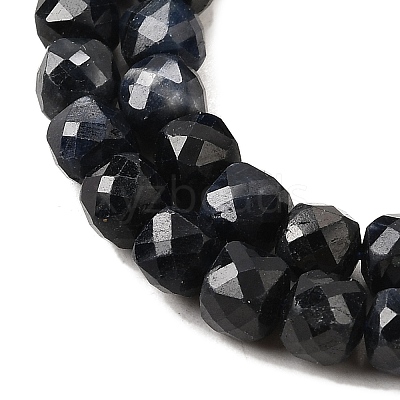 Natural Black Sapphire Beads Strands G-G259-C02-4x4mm-1